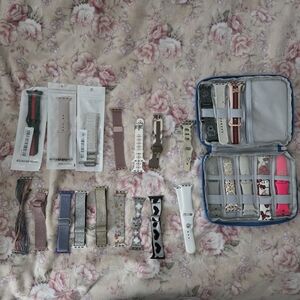 Apple Watch Bands in Pink, Black, and White